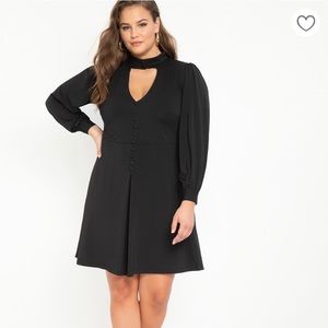 Eloquii Cutout Neckline Fit And Flare Dress